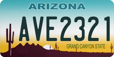 AZ license plate AVE2321