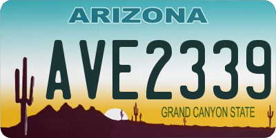 AZ license plate AVE2339