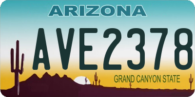 AZ license plate AVE2378