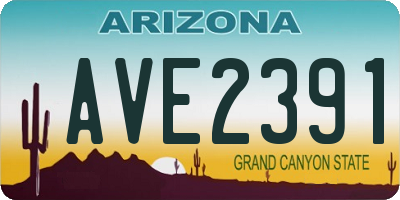AZ license plate AVE2391