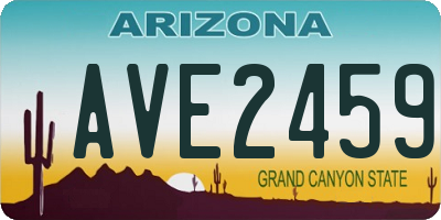 AZ license plate AVE2459