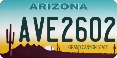 AZ license plate AVE2602