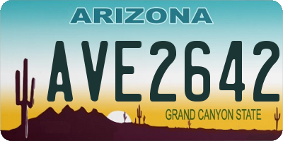 AZ license plate AVE2642