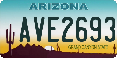 AZ license plate AVE2693