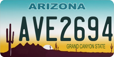AZ license plate AVE2694
