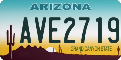 AZ license plate AVE2719