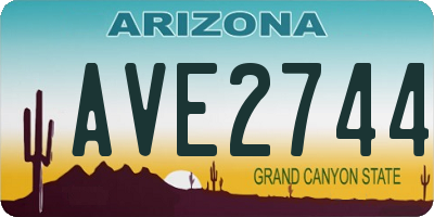 AZ license plate AVE2744