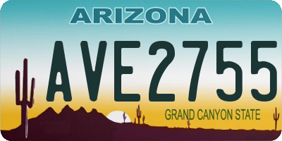 AZ license plate AVE2755