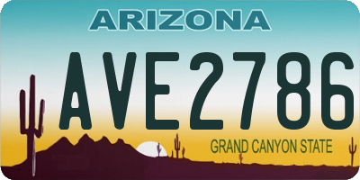 AZ license plate AVE2786