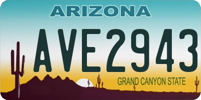 AZ license plate AVE2943