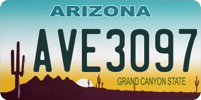 AZ license plate AVE3097