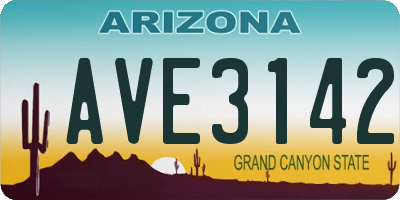 AZ license plate AVE3142