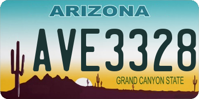 AZ license plate AVE3328