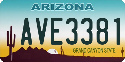 AZ license plate AVE3381