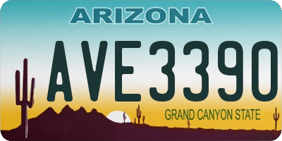 AZ license plate AVE3390