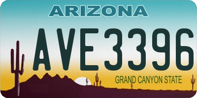 AZ license plate AVE3396