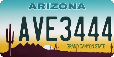 AZ license plate AVE3444