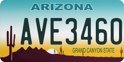 AZ license plate AVE3460