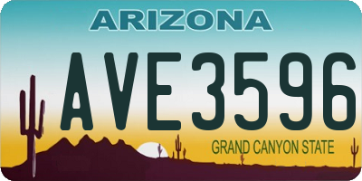 AZ license plate AVE3596