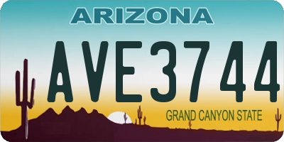 AZ license plate AVE3744