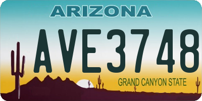 AZ license plate AVE3748