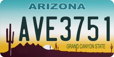 AZ license plate AVE3751