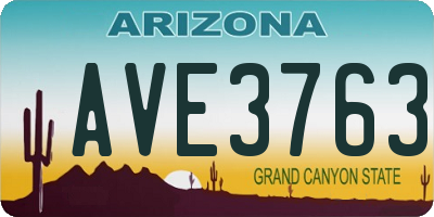 AZ license plate AVE3763