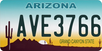 AZ license plate AVE3766