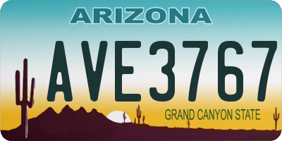 AZ license plate AVE3767