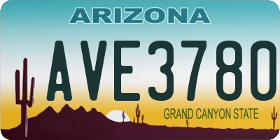AZ license plate AVE3780