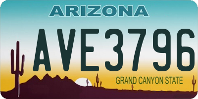 AZ license plate AVE3796