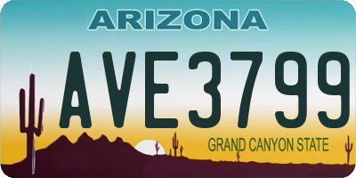 AZ license plate AVE3799
