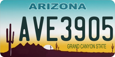 AZ license plate AVE3905