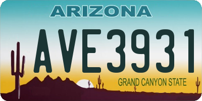 AZ license plate AVE3931