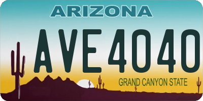 AZ license plate AVE4040