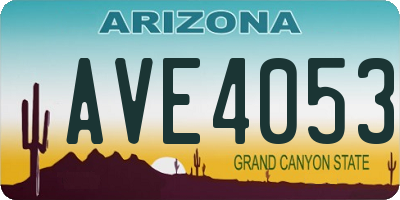 AZ license plate AVE4053