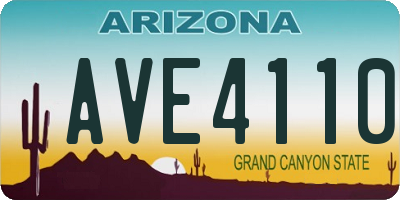 AZ license plate AVE4110