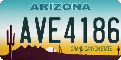 AZ license plate AVE4186