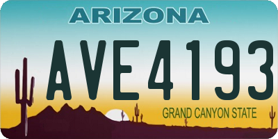 AZ license plate AVE4193