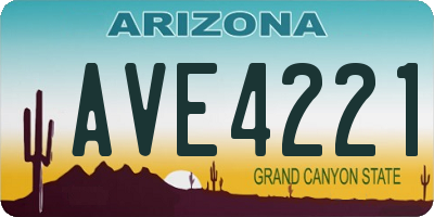 AZ license plate AVE4221