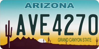 AZ license plate AVE4270