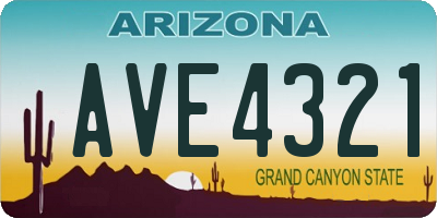 AZ license plate AVE4321