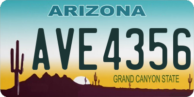 AZ license plate AVE4356
