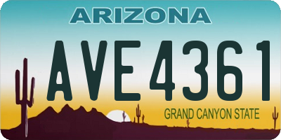 AZ license plate AVE4361