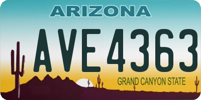 AZ license plate AVE4363