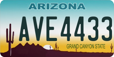 AZ license plate AVE4433