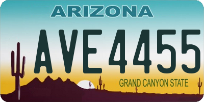 AZ license plate AVE4455