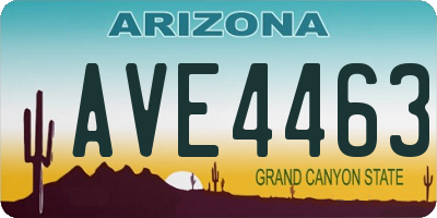 AZ license plate AVE4463