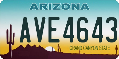AZ license plate AVE4643