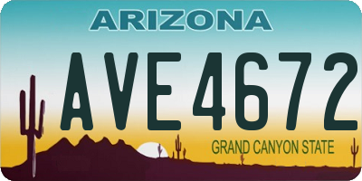 AZ license plate AVE4672